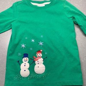 Hanna Andersson green snowman tee size 5